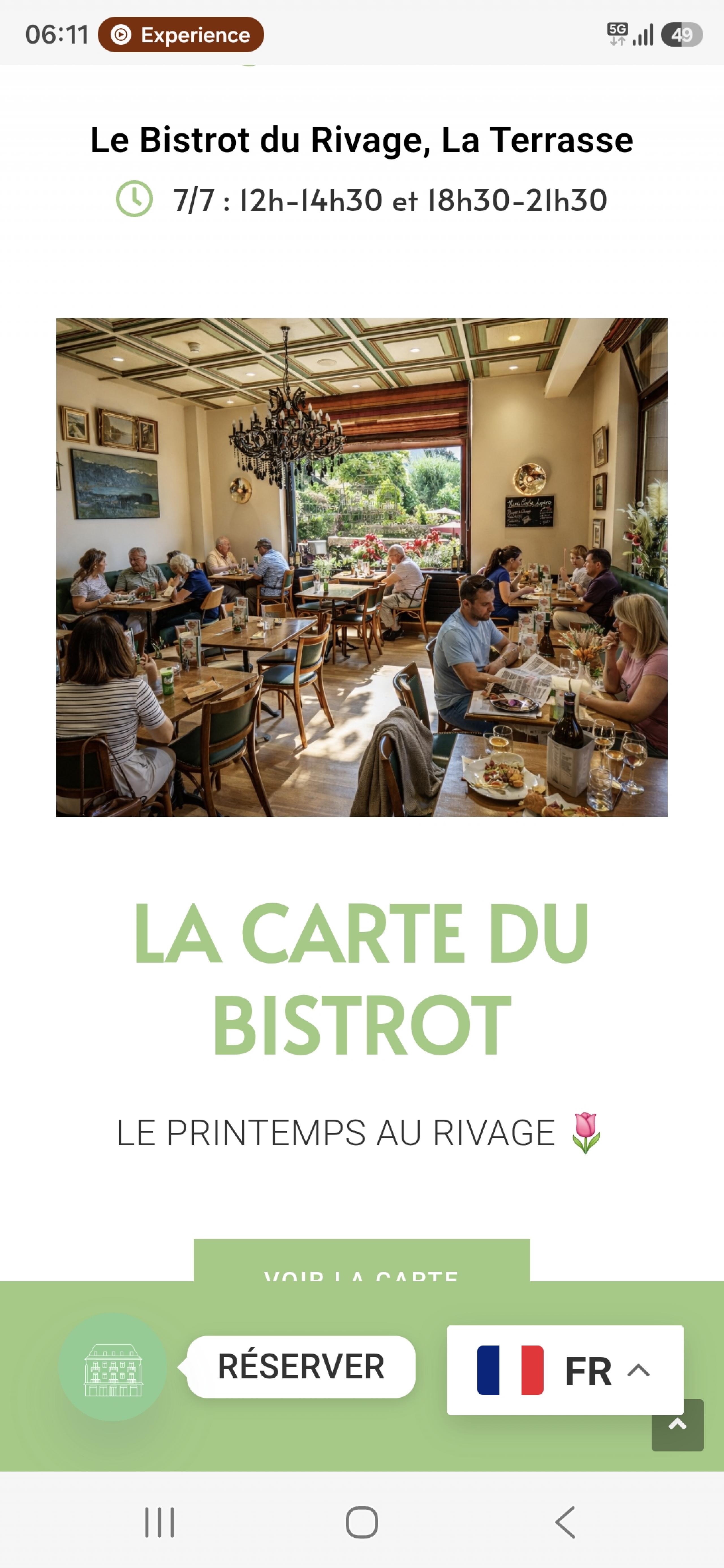 Hotel restaurant Le Rivage